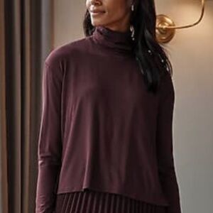 NWT J. Jill Wearever Collection turtleneck top 2X Fig long sleeve boxy short